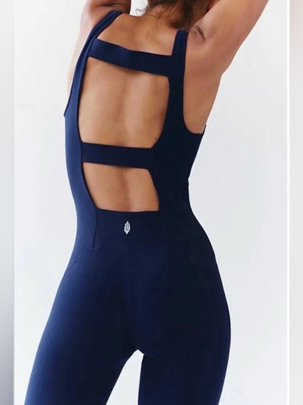 Free People Movement Navy Blue Never Better One Piece Jumpsuit Onesie sz S NWOT